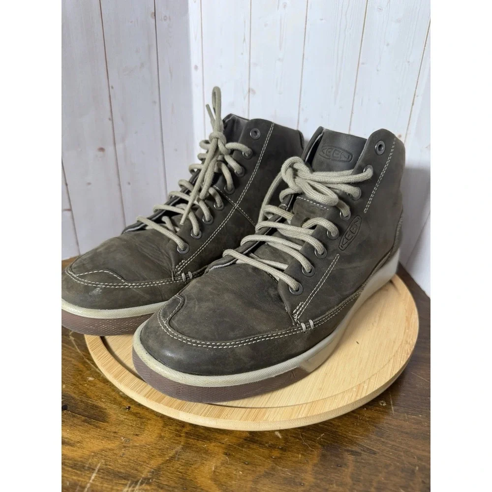 KEEN Glenhaven Mid Men's Size 9.5 Gray Nubuck Leather Shoe Sneaker Ankle Boots